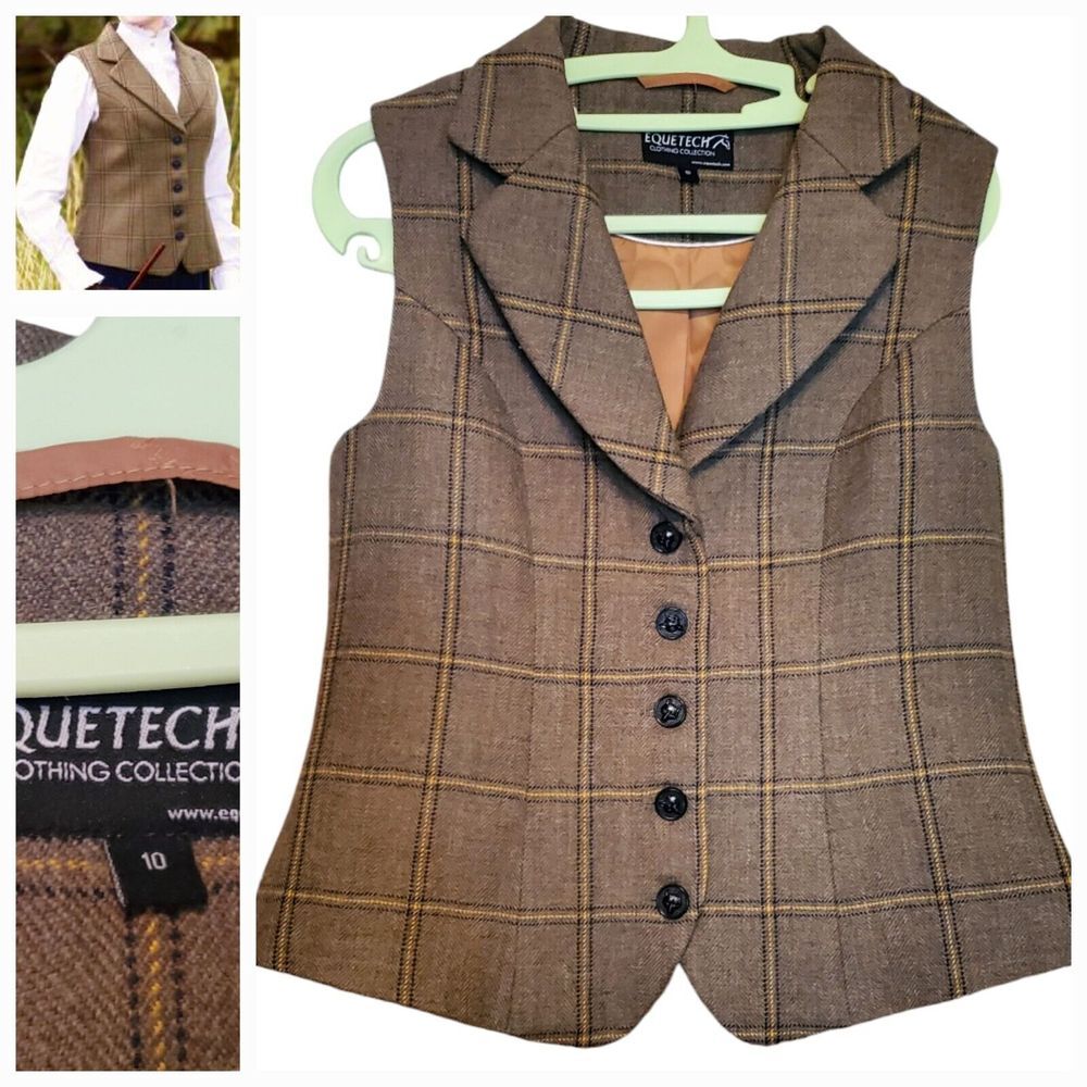 Equetech Tattersall Fox Outdoor Hunting size 10 Womens Horse Riding Pure Wool